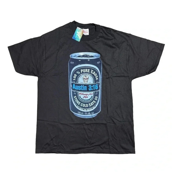 NWT Vintage Deadstock WWF Stone Cold Steve Austin Whoop Ass Beer T Shirt Mens XL - Picture 1 of 9